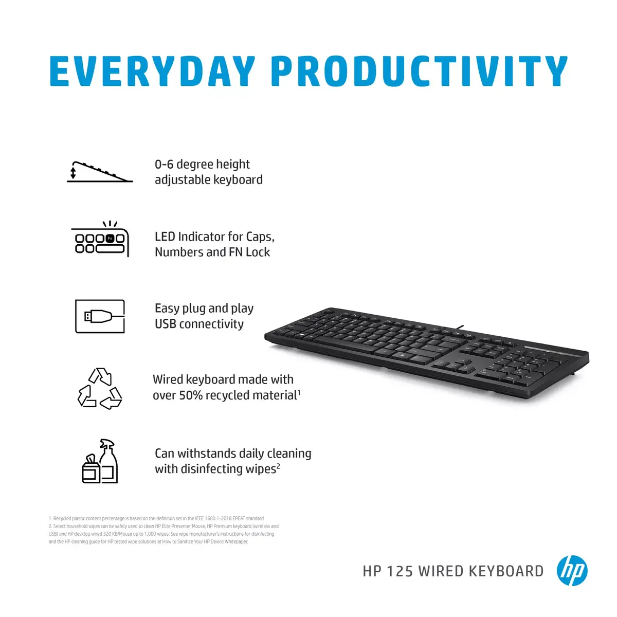 Klaviatūra HP 125 USB WD KBD Photo 7