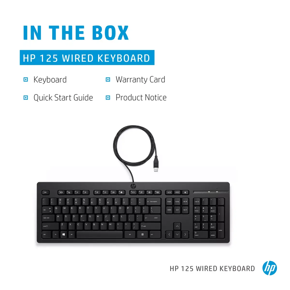 Klaviatūra HP 125 USB WD KBD Photo 8