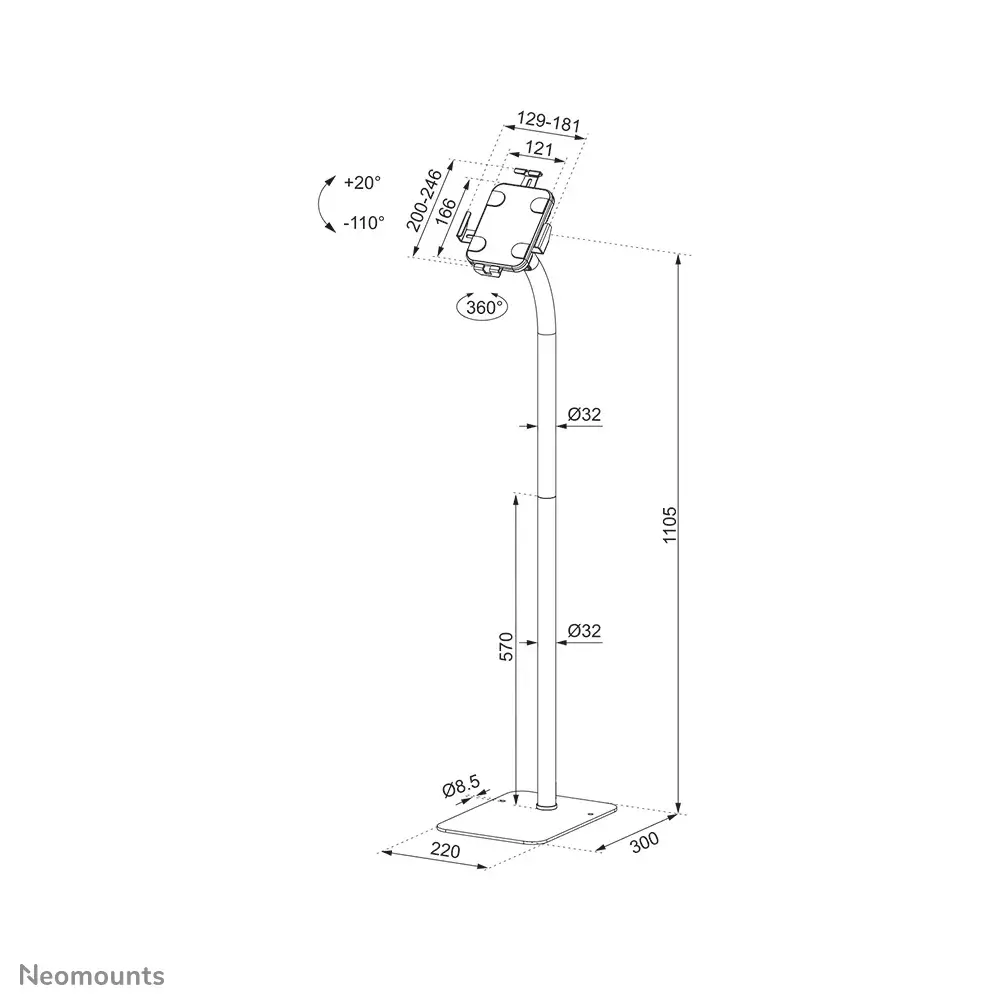 Подставка для планшета Neomounts Neomounts FL15-625BL1 Photo 18