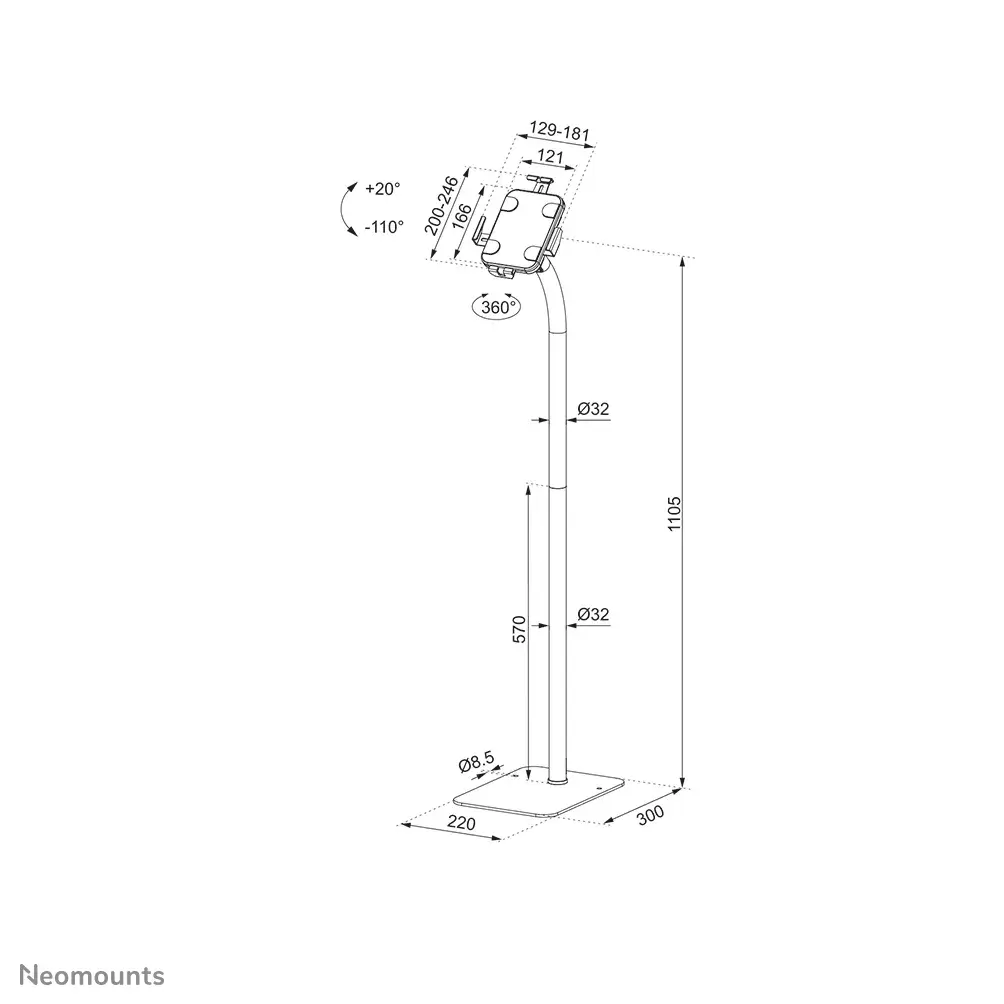 Подставка для планшета Neomounts FL15-625WH1 Photo 19