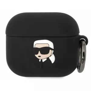 Silikona maciņš Apple AirPods 3 no Karl Lagerfeld — D logotips, melns