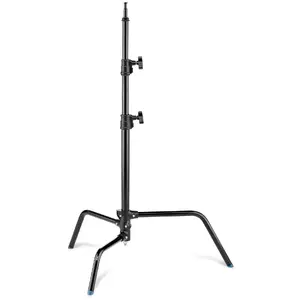 Stativa Manfrotto A2018FCB — 3 kāju alumīnija statīvs, maksimālais augstums 175 cm, slodze 8 kg, svars 4.2 kg, melns