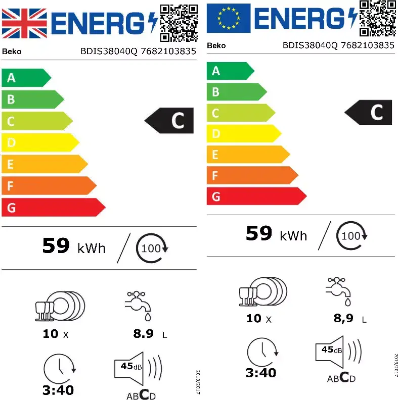 BEKO BDIS38040Q iebūvējamā šaurā trauku mašīna Photo 8
