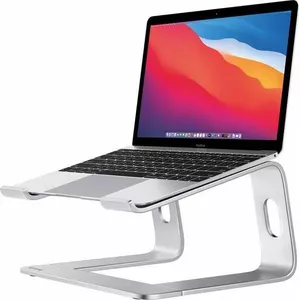 Aluminium laptop stand Crong CRG-ALUBN-SLV silver — lightweight adjustable riser for notebooks