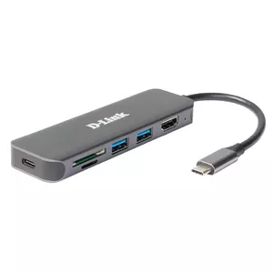 D-Link DUB-2327 dokstacija Vadu USB Veids-C Pelēks