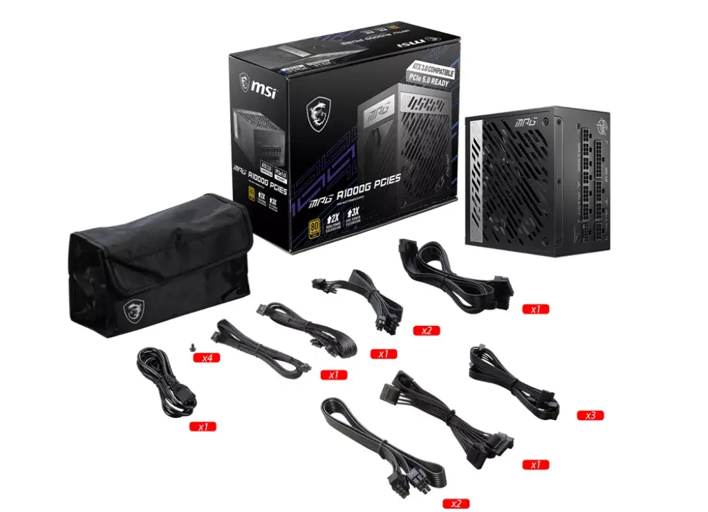 MSI MPG A1000G PCIE5 1000 Вт блок питания Photo 5