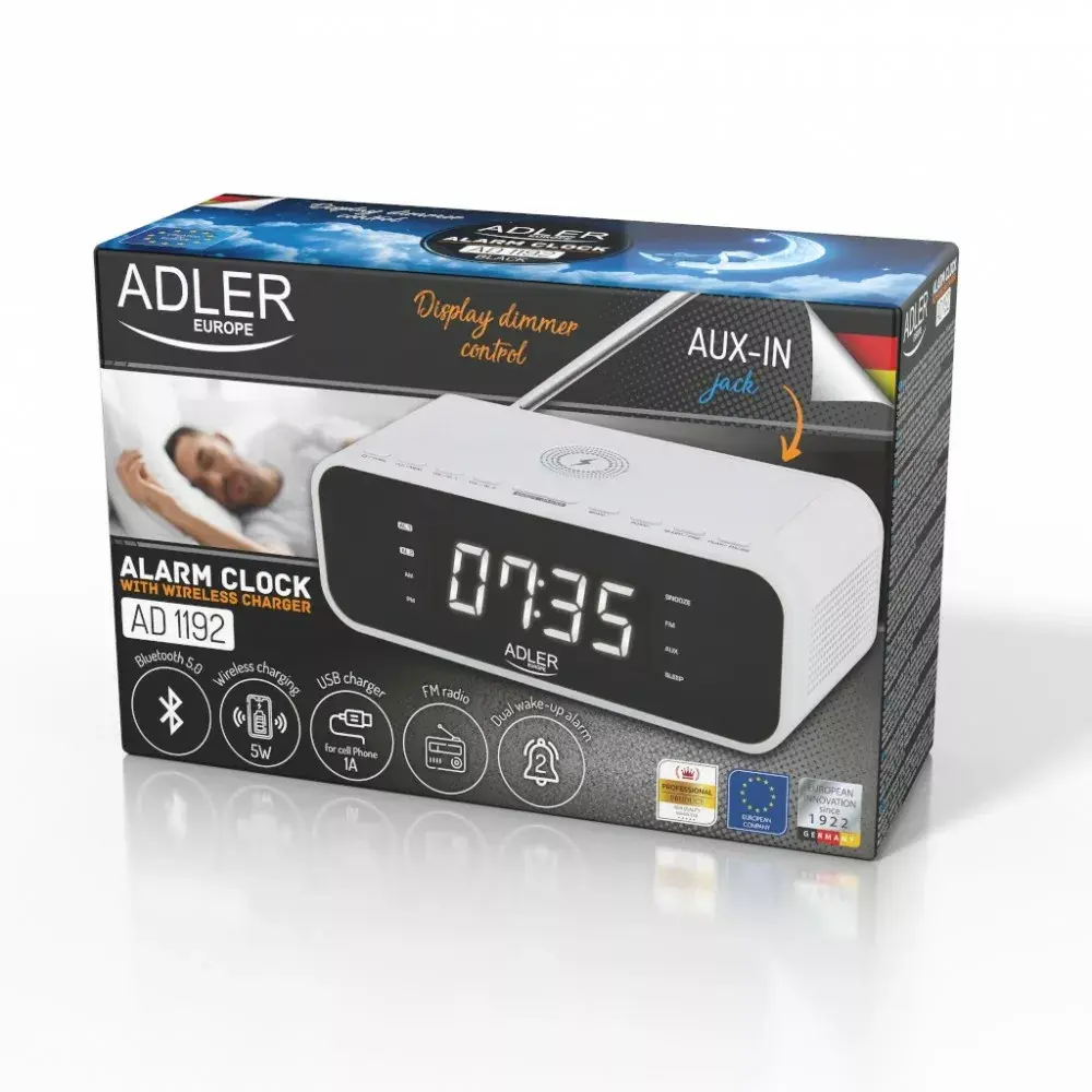 Alarm clock Adler AD 1192W with wireless charger Photo 12