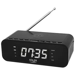 Digital alarm clock Adler AD 1192B — black, LED display, FM radio, Bluetooth, AC with AAA backup