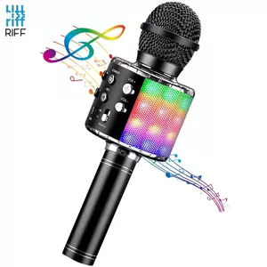 Riff WS-858 Karaoke Kids & Adult Fun Effect Microphone with Speakers & Recod Micro SD USB Bluetooth Black