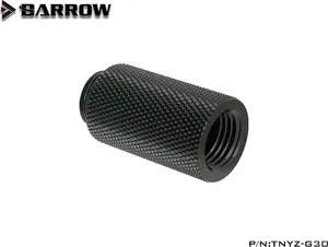 Barrow G1/4" Extension Straight MF 30 — black, G1/4" male-to-female straight extension, 30 mm