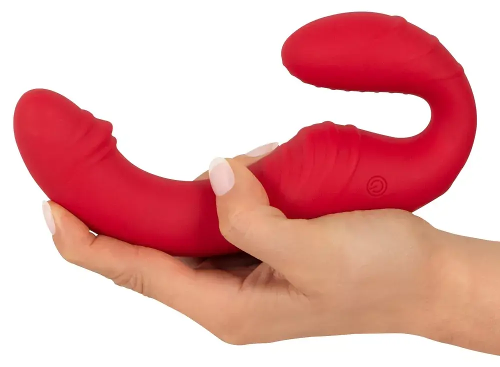 Strap-On you2toys Silicone Black двойной вибратор Photo 7