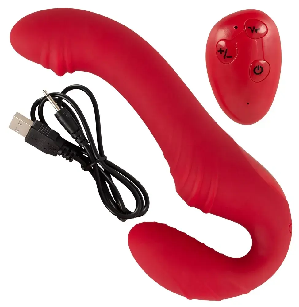 Strap-On you2toys Silicone Black двойной вибратор Photo 11