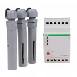 Šķidruma līmeņa kontroles relejs FF PZ-829 RC 16A 2P priekš 3 zondiem, 1–100 kΩ
