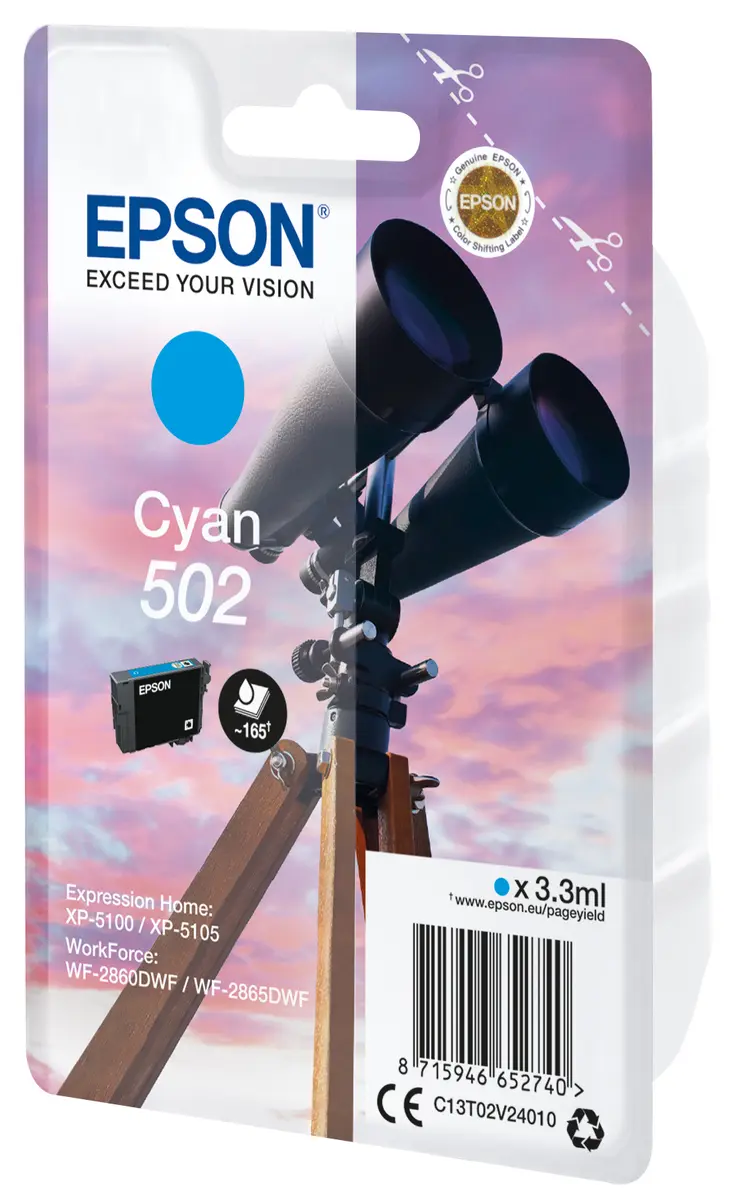 Epson 502 oriģinālā ciāna tintes kasetne