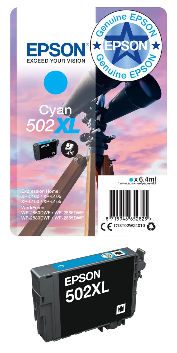 Epson 502 Cyan tintes kasetne Photo 14