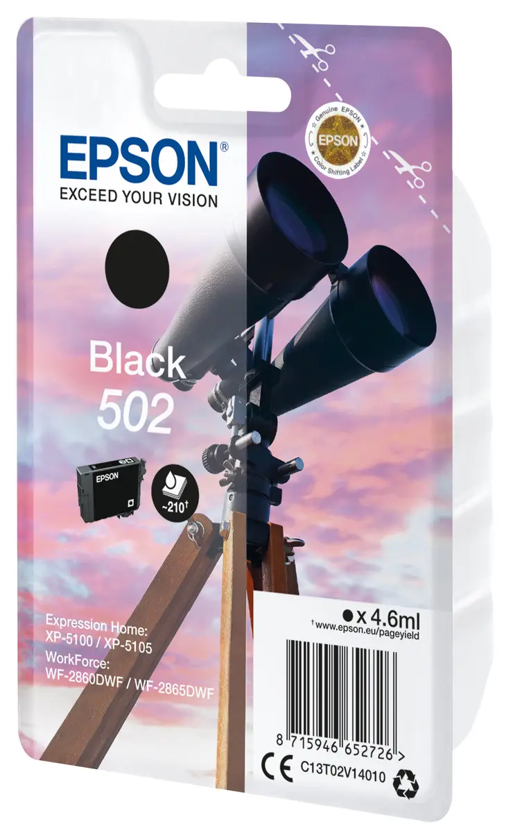 Epson 502 Melna tintes kasetne standarta