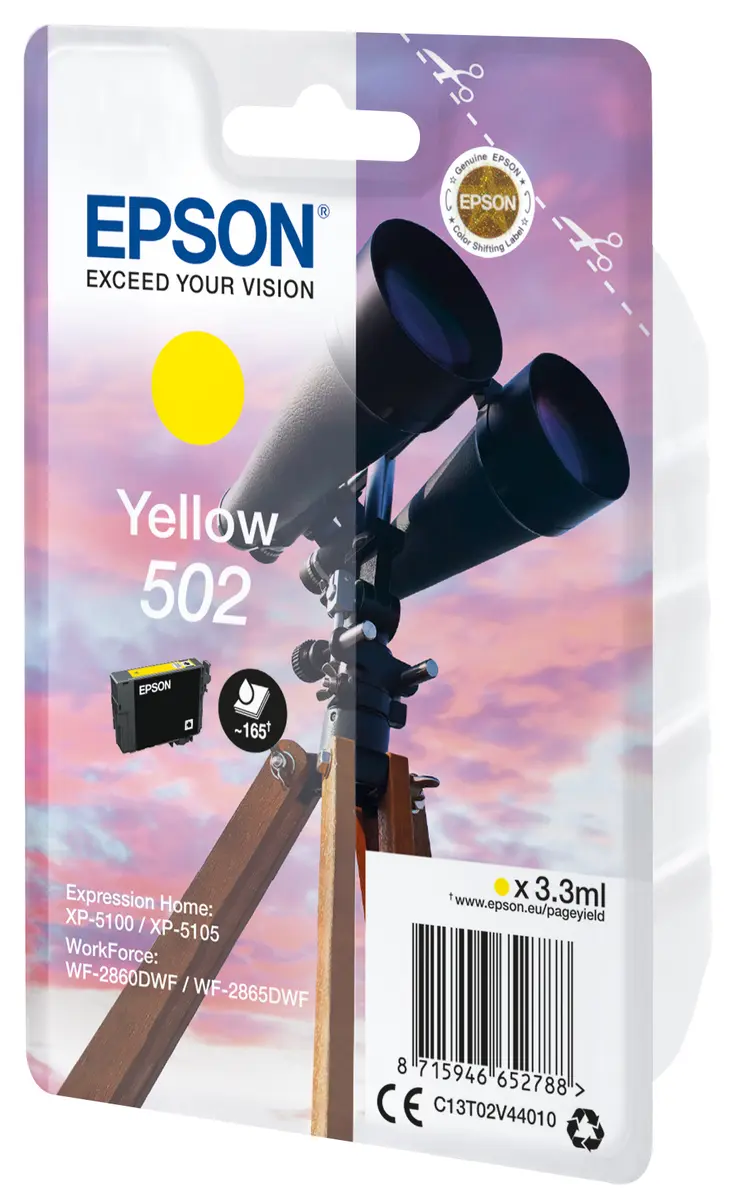 Oriģinālais Epson 502 dzeltenais pigmenta tintes