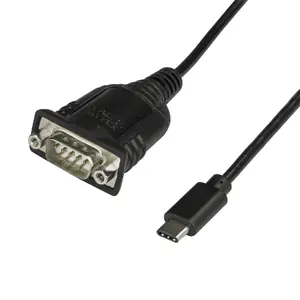 StarTech ICUSB232C USB C to Serial Adapter Cable - USB Type C to RS232 DB9 Converter - Male to Male - Black