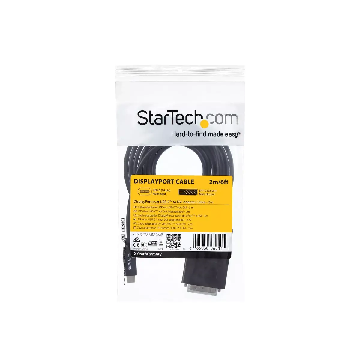 USB-C uz DVI kabelis StarTech.com CDP2DVIMM2MB Photo 8