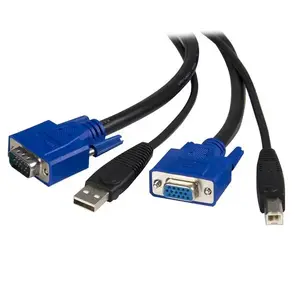 StarTech 10 ft 2-in-1 Universal USB KVM Cable SVUSB2N1_10 with VGA and USB connectors, 3 m length