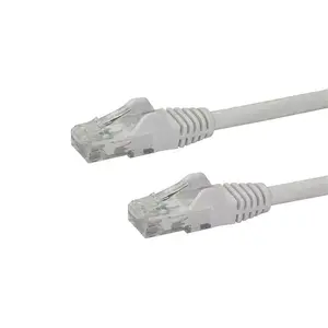 Кабель Ethernet StarTech 100ft (30,5 м) Cat6 U/UTP RJ45 650 МГц 100W PoE с золотыми контактами — белый