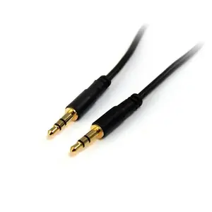 StarTech MU10MMS Plāns 3.5mm stereo audio kabelis vīrietis-vīrietis 3 m melns