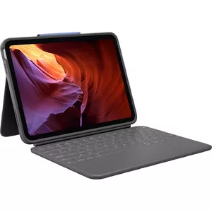 Tablet keyboard case Logitech Rugged Folio Graphite for iPad (10th gen) Smart Connector QWERTZ Swiss, docking, graphite