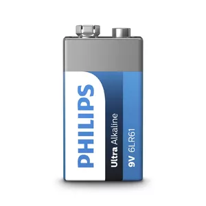 Single-use 9V Alkaline Battery Philips Ultra 6LR61E1B/10, 0.046 kg