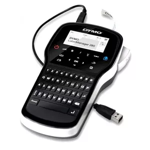 Etiķešu printeris Dymo LabelManager 280 — termotransfera, D1 lentas 6/9/12 mm, uzlādējams, LCD, QWERTY