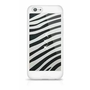 White Diamonds Safari Zebra Aizmugurējais Silikona Apvalks ar Swarovski Kristāliem Priekš Apple iPhone 6 / 6S Melns - Balts