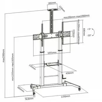 LH-Group TTL03H-610TW Floor Stand for 55-105 inch Displays Photo 2