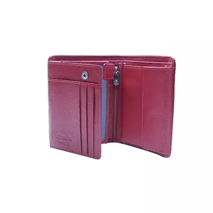 Vertical wallet Esquire 048407-17 — leather, black with red trim