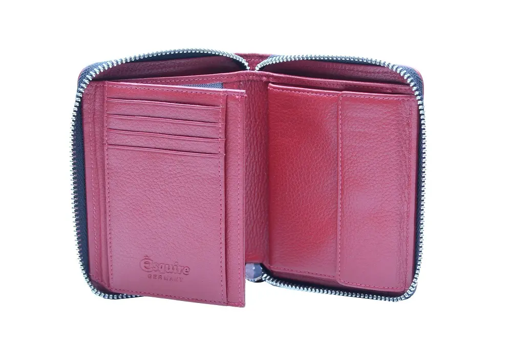 Rāvējslēdzēja maks Esquire 095607-17 — melni-sarkans