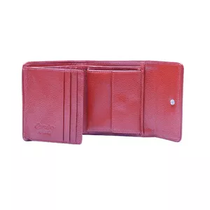 Wallet Esquire 121507-17 black/red leather bi-fold with card slots and coin pocket