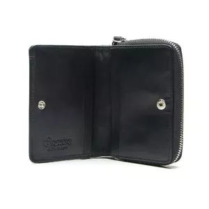 Wallet Esquire Lizzy Black — Zippered Leather Wallet, Compact Women's Wallet