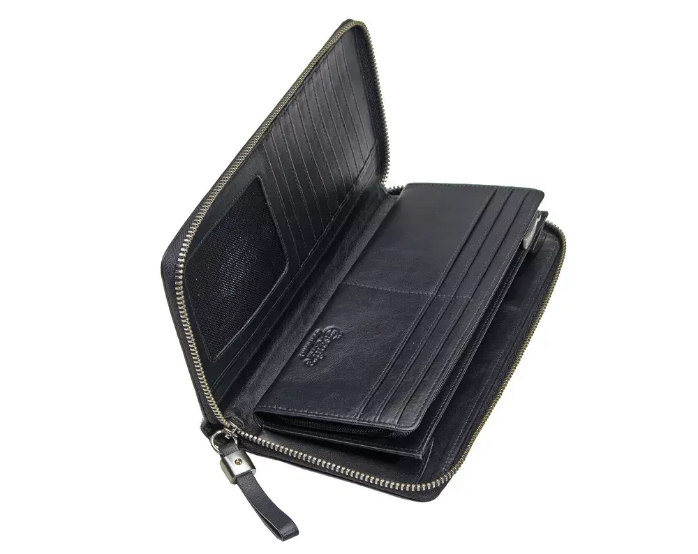 Esquire Lizzy Large Zipper Wallet — Black Photo 2