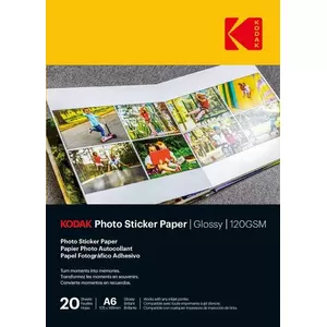 Kodak Photo Sticker Paper Gloss 120gsm A6x20 (3510652)