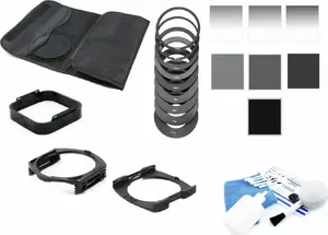 Filter kit Massa SB5002 Cokin-type 25-in-1 ND gray filters with case, 2 filter holders, lens hood and cleaning set