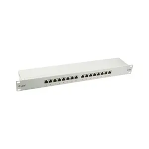 Equip 327316 Premium 16-Port Cat.5e Shielded Patch Panel Light Grey
