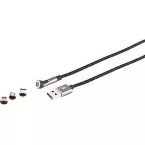 Magnetic 3-in-1 USB-A Cable ShiverPeaks S/CONN 540° 7-pin, 1.0 m