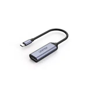Видео кабель-переходник Unitek V1415A USB-C (шт.) — DisplayPort 1.4 (гн.), 0.15 м, серый, 8K@60Hz, HDR