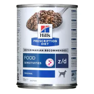 Mitrā suņu barība Hill's Prescription Diet Canine z/d 370 g — hipoalerģisks vistas veterinārais ēdiens pieaugušiem un vecāka gada gājuma suņiem