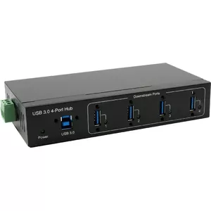 USB 3.2 хаб Exsys EX-11224HMVS — 4‑портовый Gen1 хаб с USB‑кабелем и комплектом для DIN‑рейки