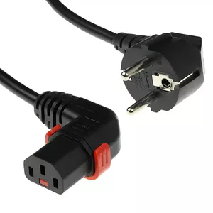 IEC LOCK EL446S power cable Black 1 m CEE7/7 C13 coupler