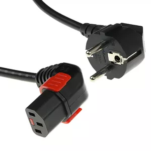 IEC LOCK EL457S power cable Black 3 m CEE7/7 C13 coupler