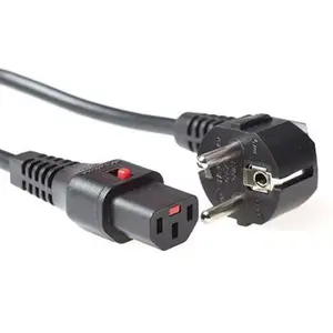 ACT Powercord CEE 7/7 male угловой C13 IEC Lock черный 1 м EL249S