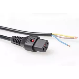 ACT Powercord C13 IEC Lock open end black 2 m PC1025 230 V 10 A