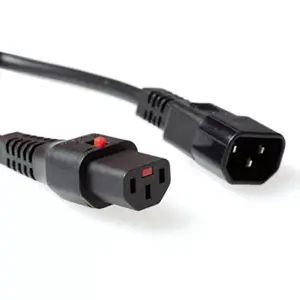 ACT Powercord C13 IEC Lock C14 black 1 m PC1024 230V 10A