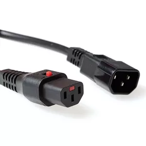 ACT Powercord C13 IEC Lock C14 black 1.5 m 230V 10A
