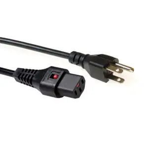 ACT Powercord USA male - C13 IEC Lock black 2 m PC1063 120V 10A